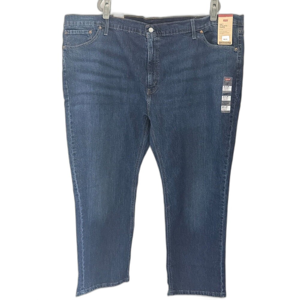 NWT Levi's 541 Athletic Fit Taper Jeans Big Tall 52X30 Blue Low Stretch Comfort